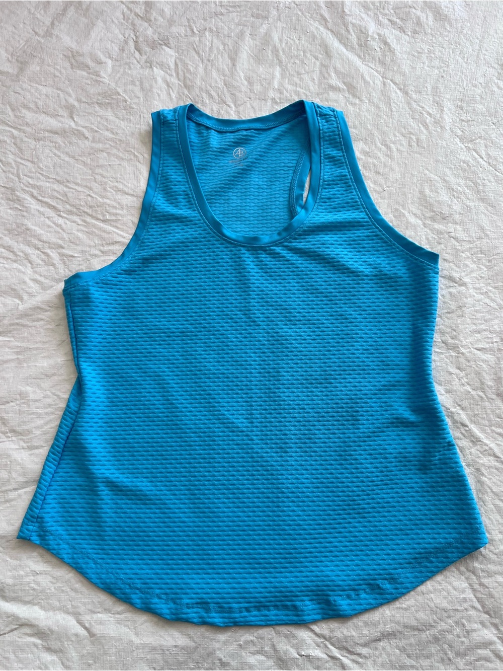 Addison Bay Women's Blue Wavy Active Tank Top Mesh Pullover Racerback Size M